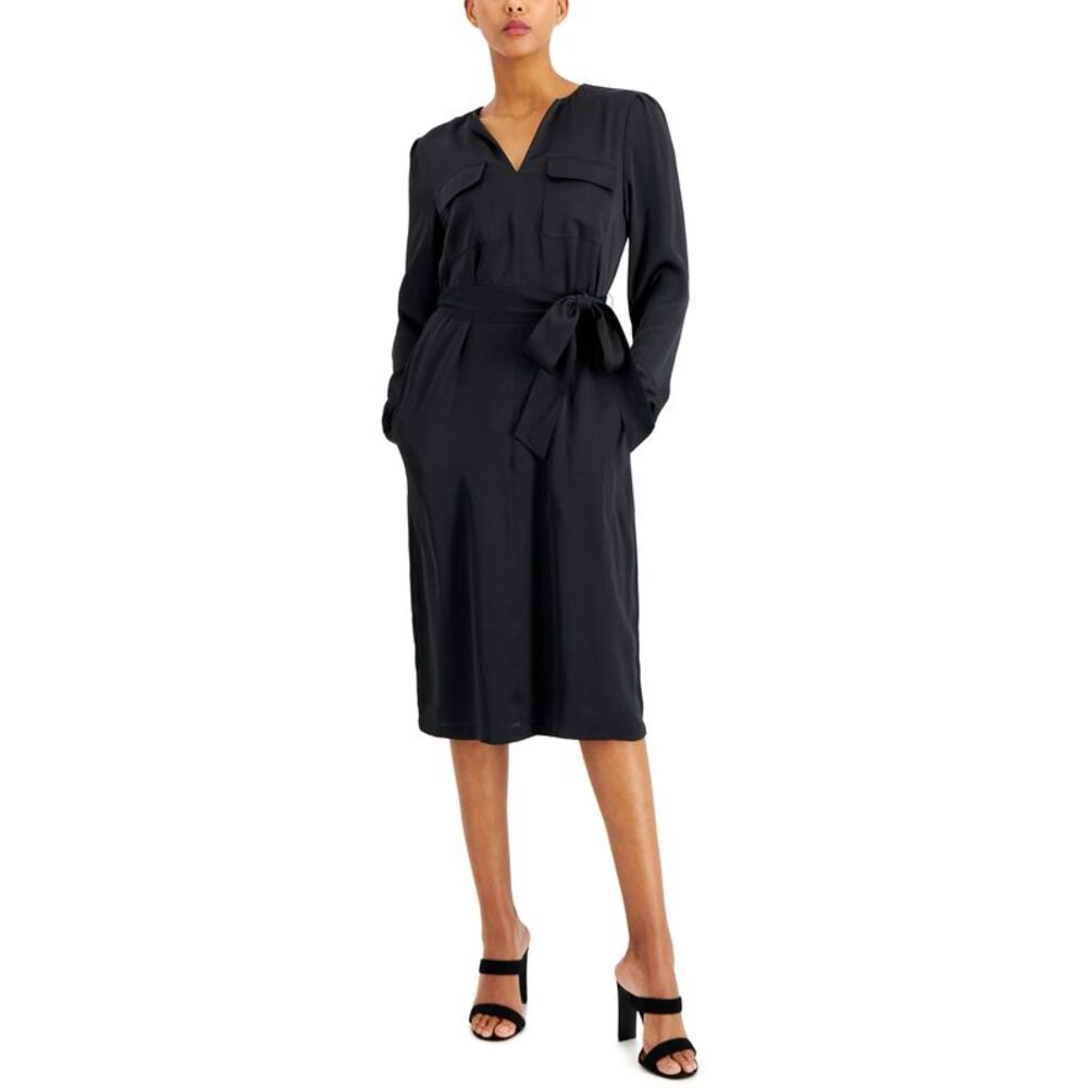 Alfani Satin Utility Shirtdress